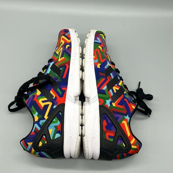 ADIDAS ZX FLUX MENS ATHLETIC SHOES MULTICOLOR GEOMETRIC PRINT SZ 7.5 - Picture 6 of 8